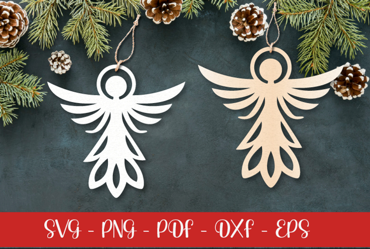 Christmas Angel laser SVG PNG| Christmas ornament