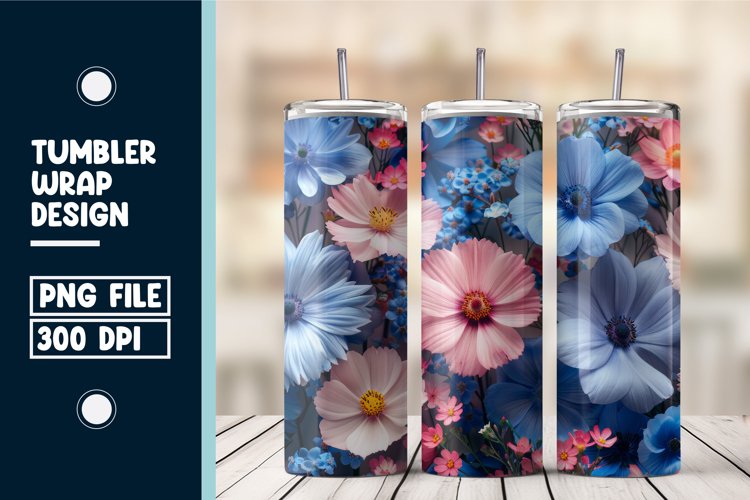 Flower Tumbler Wrap Design example image 1