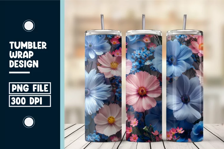 Flower Tumbler Wrap Design