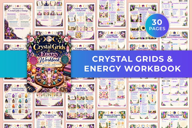 Crystal Grids & Energy Workbook Kdp interiors example image 1