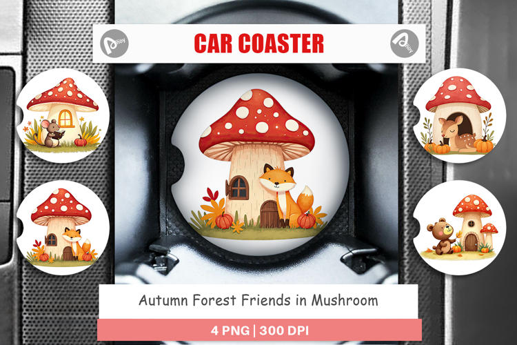 Car Coaster Mushroom Forest Friends