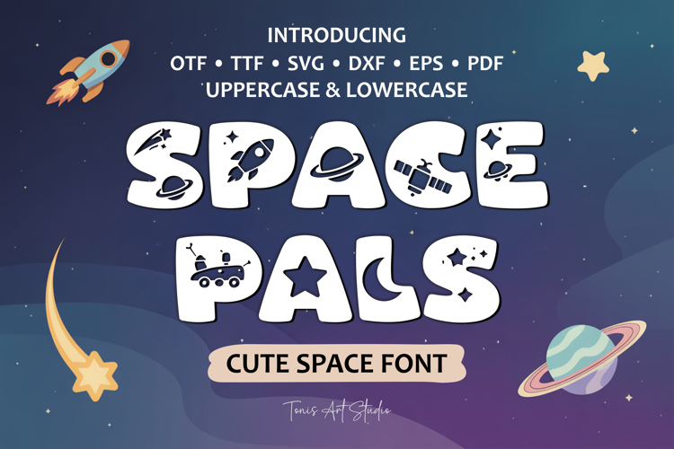 Space Pals Cute Space Font for Kids   Playful Projects