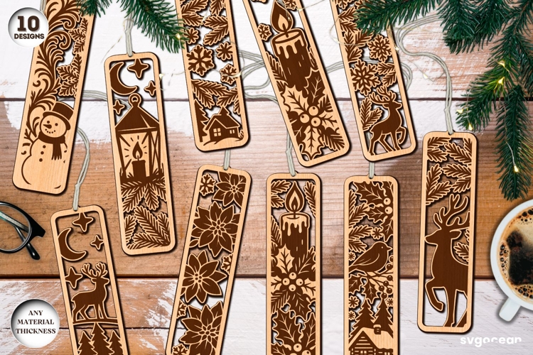 Winter Bookmarks Laser Cut Bundle | Glowforge | SVG
