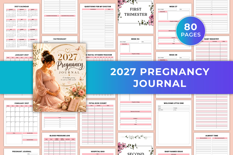 2027 Pregnancy Journal | Pregnancy Planner, Baby Memory Book