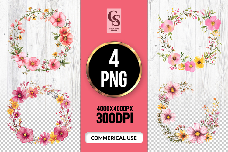 Watercolor Wreath Png Image 4