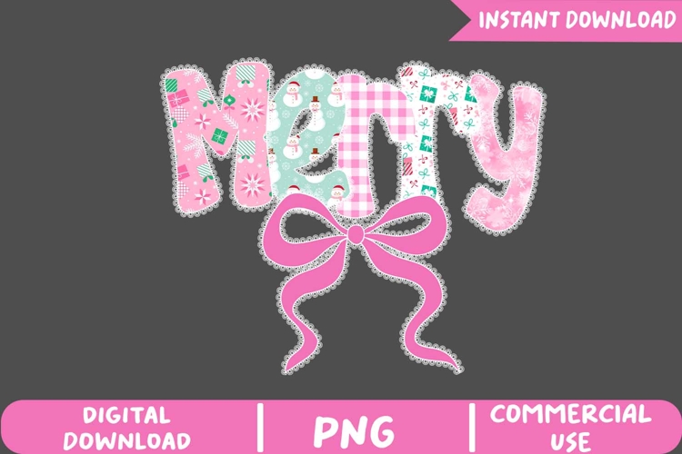 Pink Merry Christmas Sublimation, Christmas Png