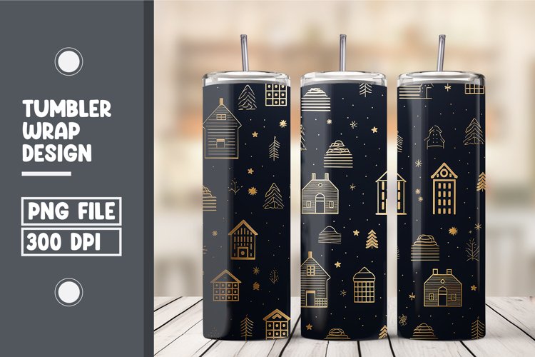 Home Pattern Tumbler Wrap Design