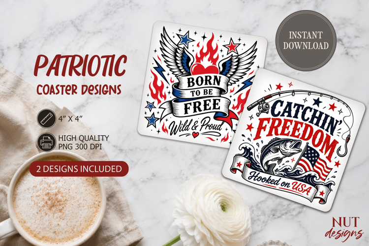 Independence Day Coaster Patriotic Freedom 4th of July