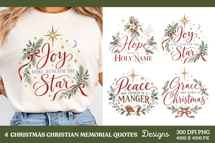 4 Christian Christmas Quote PNG Designs, 4 Christmas Faith Q