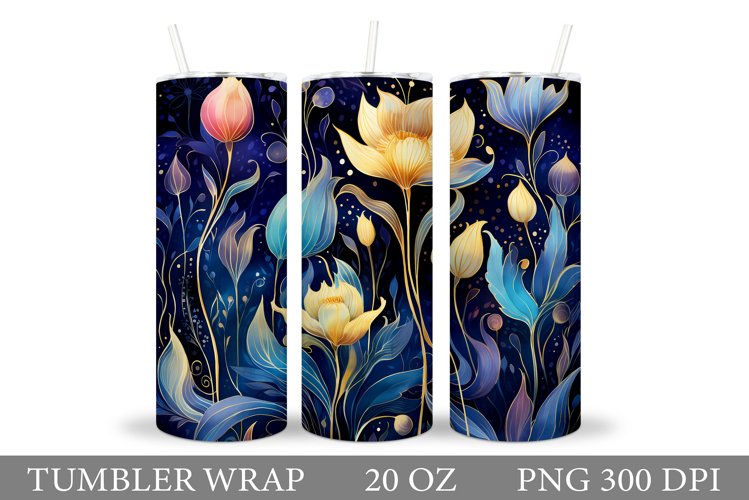 Flowers Tumbler Design. Flowers Tumbler Wrap Sublimation