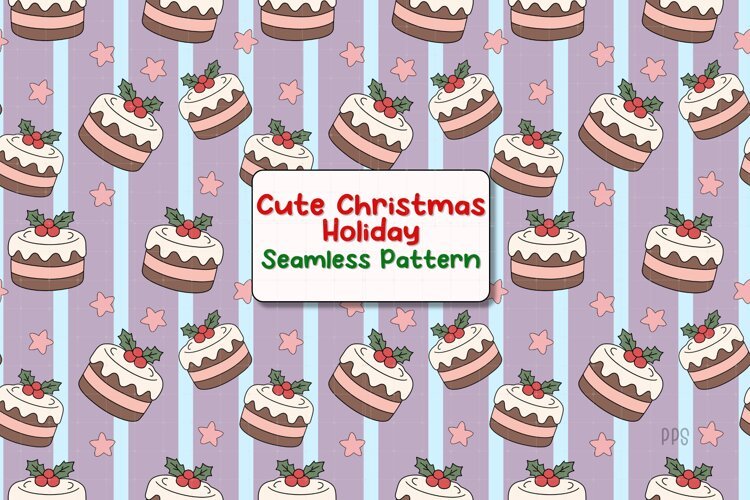 Cute Christmas Holiday Seamless Pattern example image 1