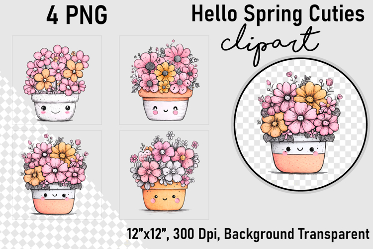 Hello spring cuties clipart