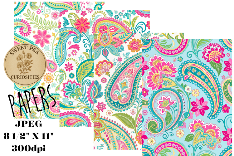 Shabby Chic, Paisley, Papers, Junk Journal