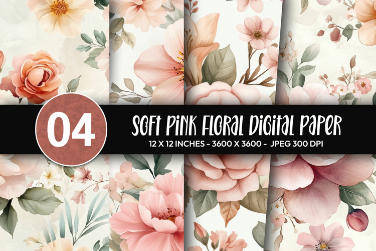 Soft Pink Floral Digital Paper