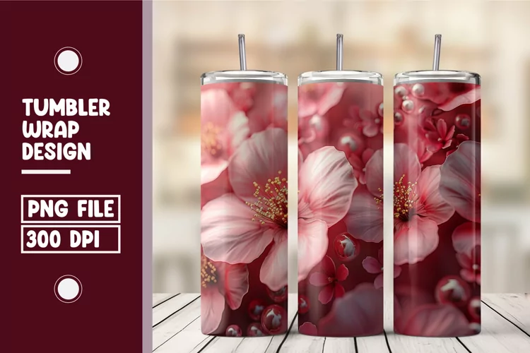 Flower Tumbler Wrap Design