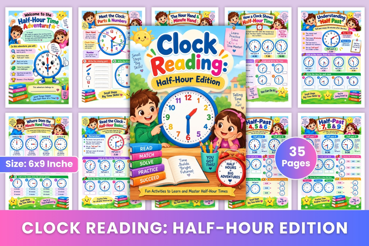 Clock Reading: Half-Hour Edition