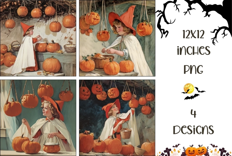 Vintage Halloween Backgrounds, Halloween Pumpkins PNG