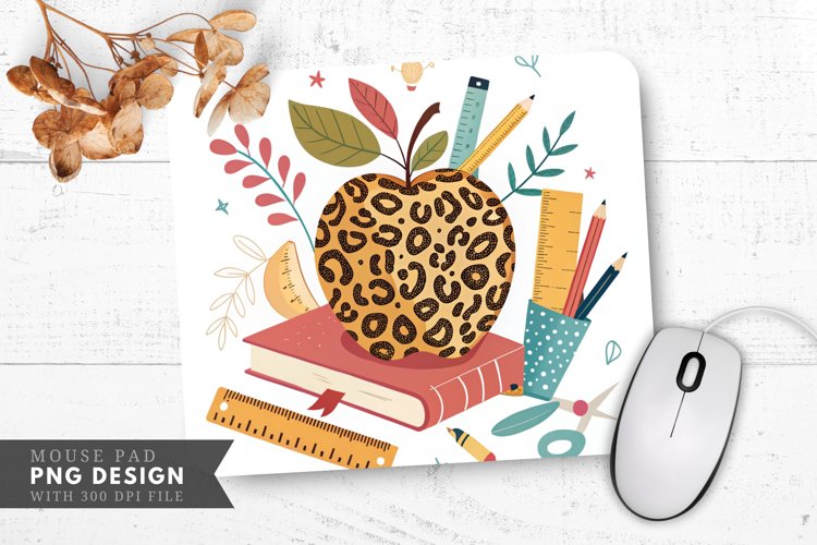 Colorful Apple Leopard Spots Educational Tools Mouse Pad PNG