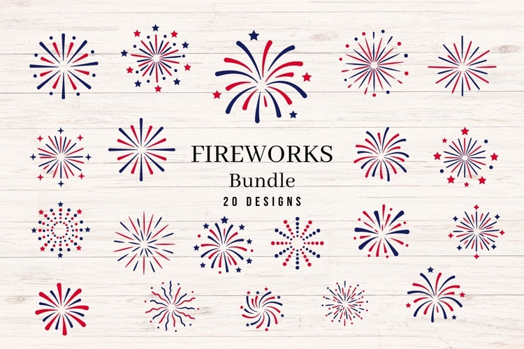 Fireworks SVG Bundle | 20 Patriotic 4th of July Designs