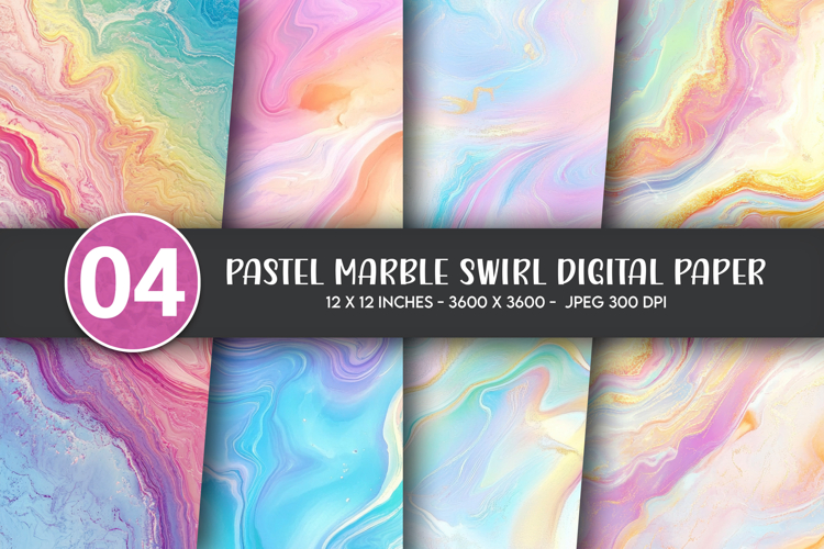 Pastel Marble Swirl Digital Paper