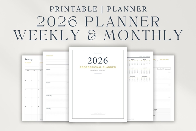 2026 Professional Minimalist Planner PDF |