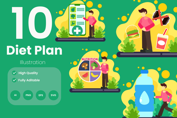 Diet Plan Illustration Pack