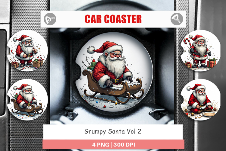Car Coaster Grumpy Santa