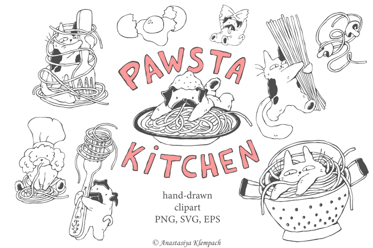 Hand Drawn Italian Pasta Vector Clipart