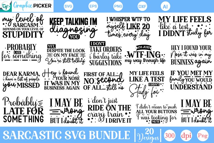 Sarcastic SVG Bundle | Funny Sarcastic SVG Designs