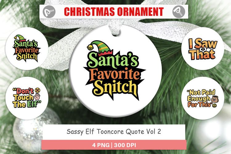 Sassy Elf Quote Ornament