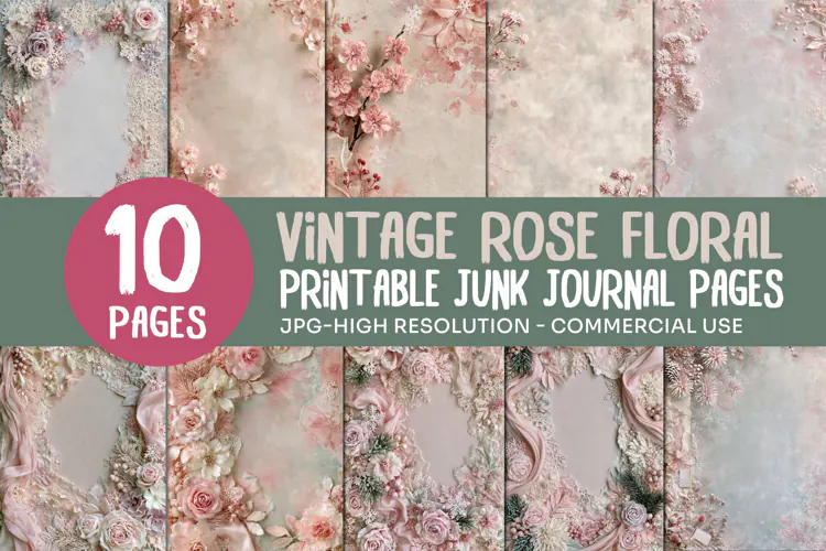 Vintage Blossom Junk Journal Pages