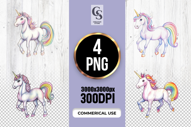 Rainbow Unicorn Clipart Image 6