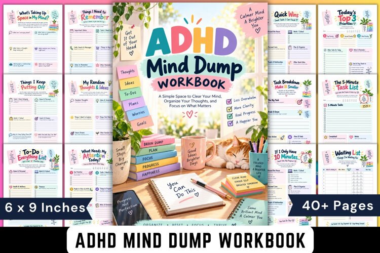 ADHD Mind Dump Workbook example image 1