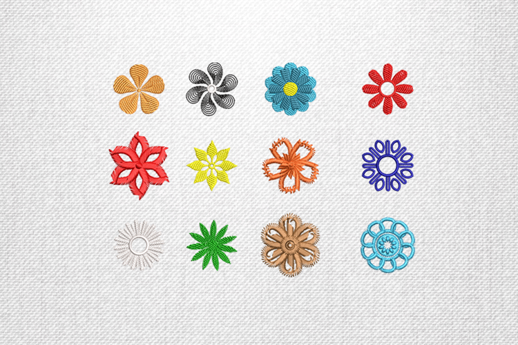 Vibrant Multi Flower Mix Embroidery Design File