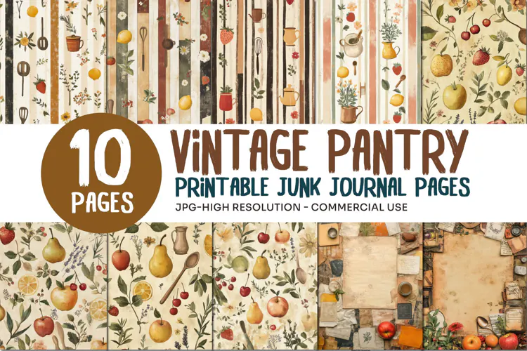 Vintage Pantry Junk Journal Pages