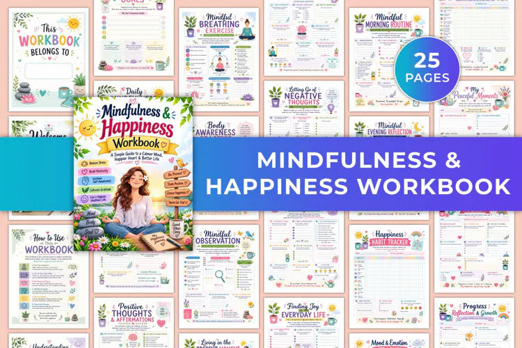 Mindfulness & Happiness Workbook Kdp interiors