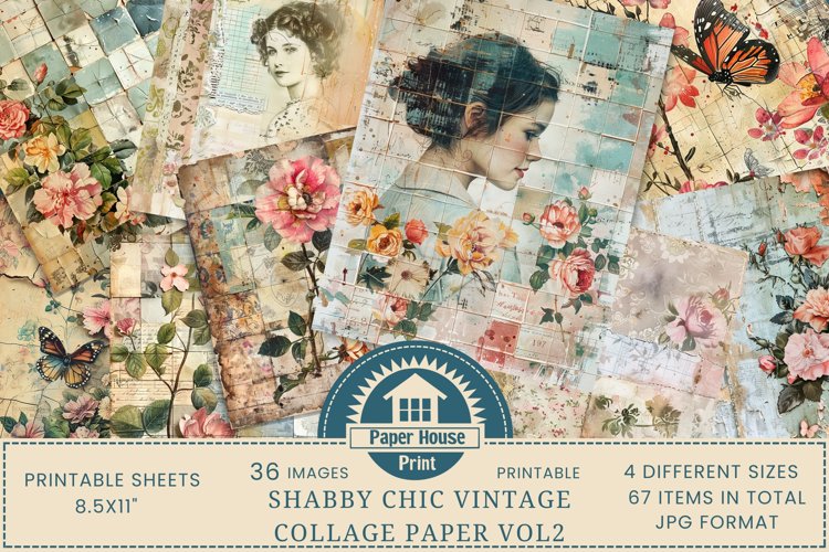 Shabby Chic Junk Journal Paper | Digital (3396958)