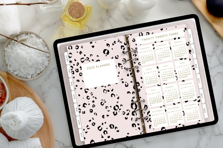 Animal Print Yearly Digital 2023 Planner, Goodnotes Planner