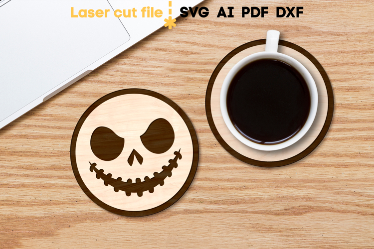Halloween Coaster SVG laser cut file for Glowforge