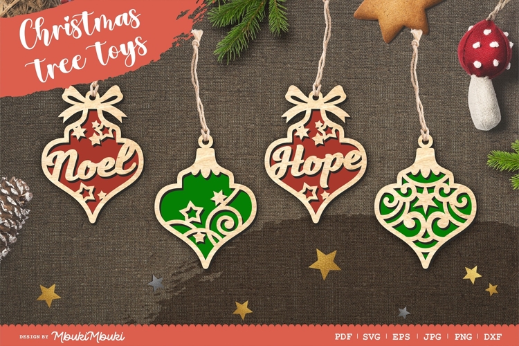 Christmas tree toys / laser cut file / SVG