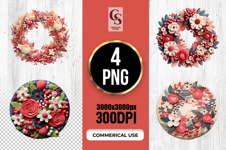 Floral Wreath Clipart Image 16