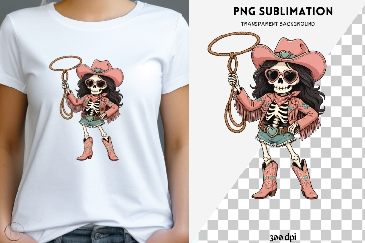 Western gothic halloween png design for T-shirts