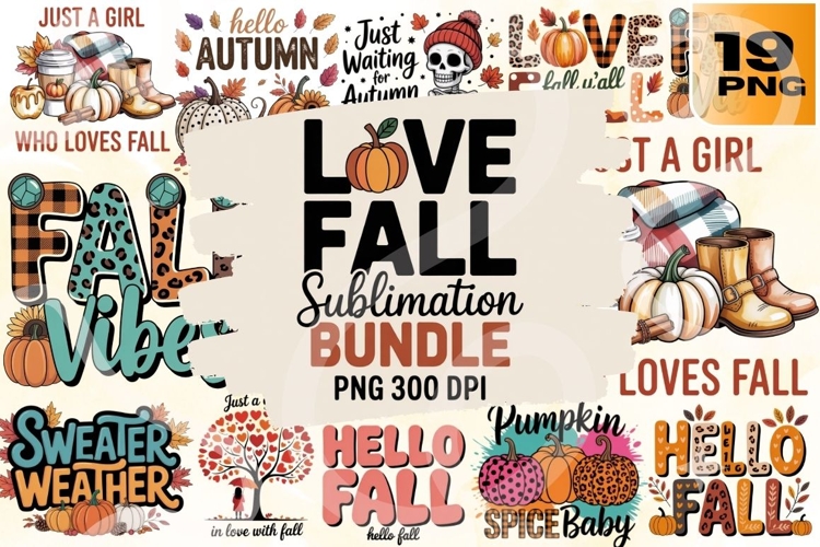 Cozy Autumn Love Fall Quotes & Seasonal PNG Pack
