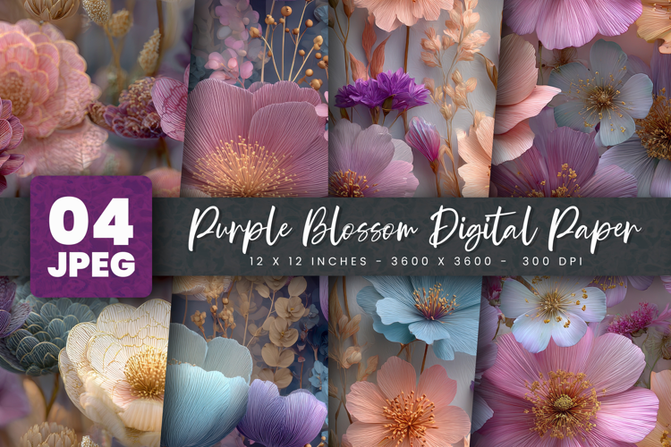 Purple Blossom Digital Paper