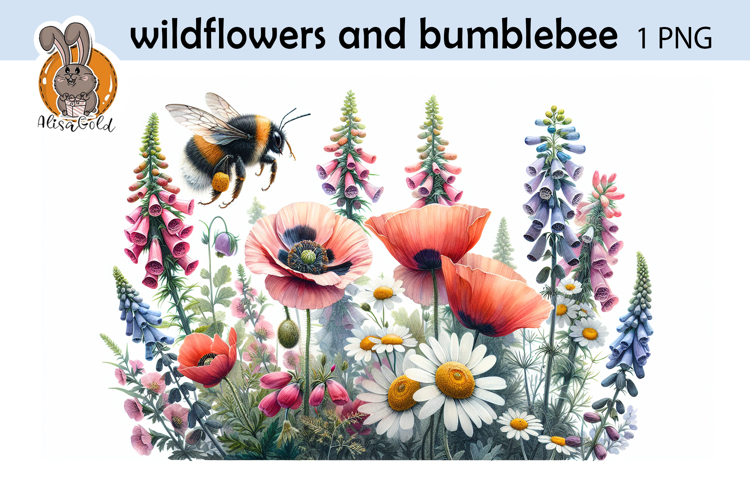 wildflowers, bumblebee