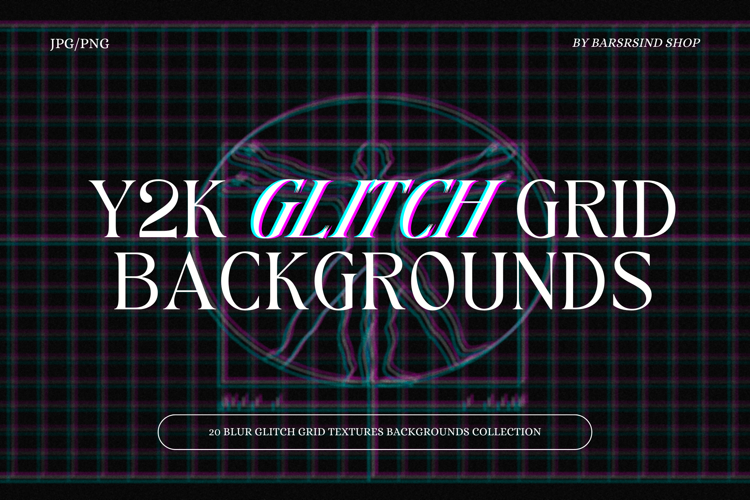 Y2K Futuristic Glitch Grid Backdrops