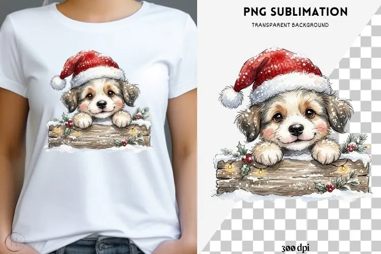 Christmas peeking character png design for T-shirts