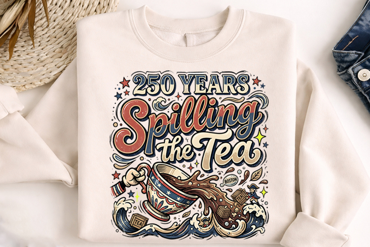 250th Anniversary Spilling the Tea T-Shirt Sublimation PNG