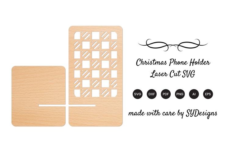 Christmas Phone Holder Laser Cut SVG - Phone Stand SVG