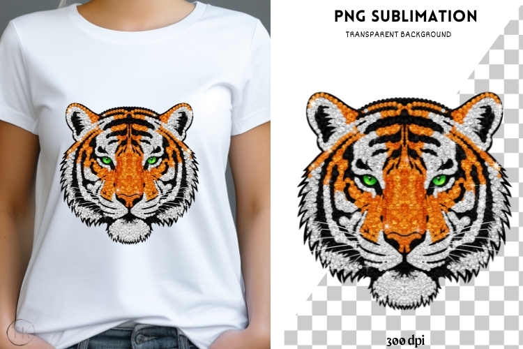 Tiger png design for T-shirts